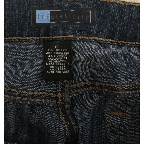 Relativity Womens Jeans Size 14 Blue Denim Dark Wash Mid Rise Pants - Picture 4 of 4
